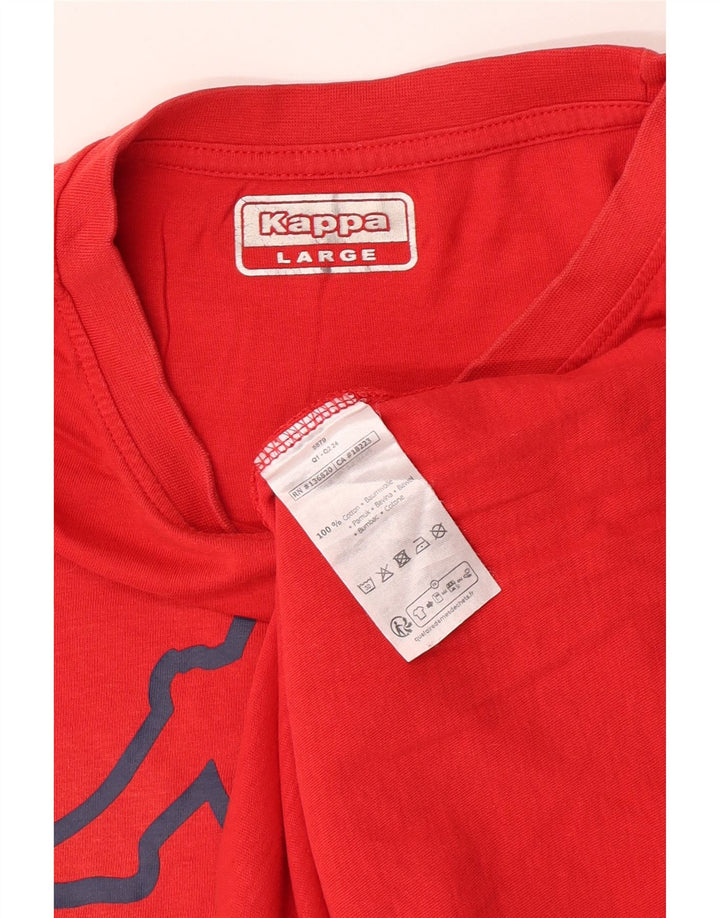 Ανδρικό γραφικό T-Shirt Kappa Top μεγάλο κόκκινο βαμβακερό