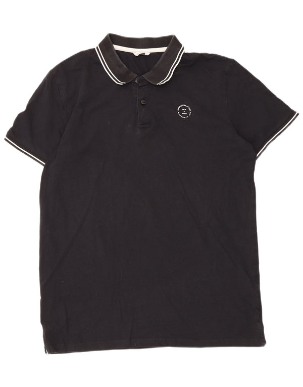 Jack & Jones Ανδρικό Πόλο Μπλουζάκι XL Μαύρο ριγέ