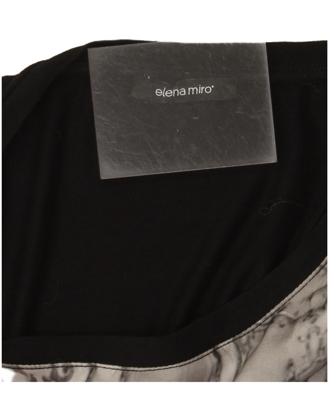 ELENA MIRO Γυναικείο Γραφικό Τοπ μακρυμάνικο UK 18 XL Μαύρο