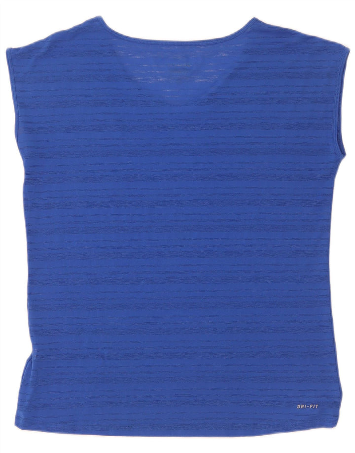 Γυναικείο T-shirt Nike Dri Fit Top UK 14 Medium Blue ριγέ