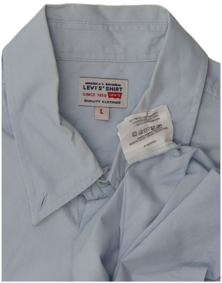 Ανδρικό κοντομάνικο πουκάμισο Levi's μεγάλο μπλε βαμβακερό