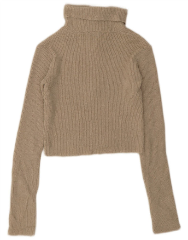 Γυναικείο πουλόβερ Zara Crop με φερμουάρ UK 12 Medium Beige