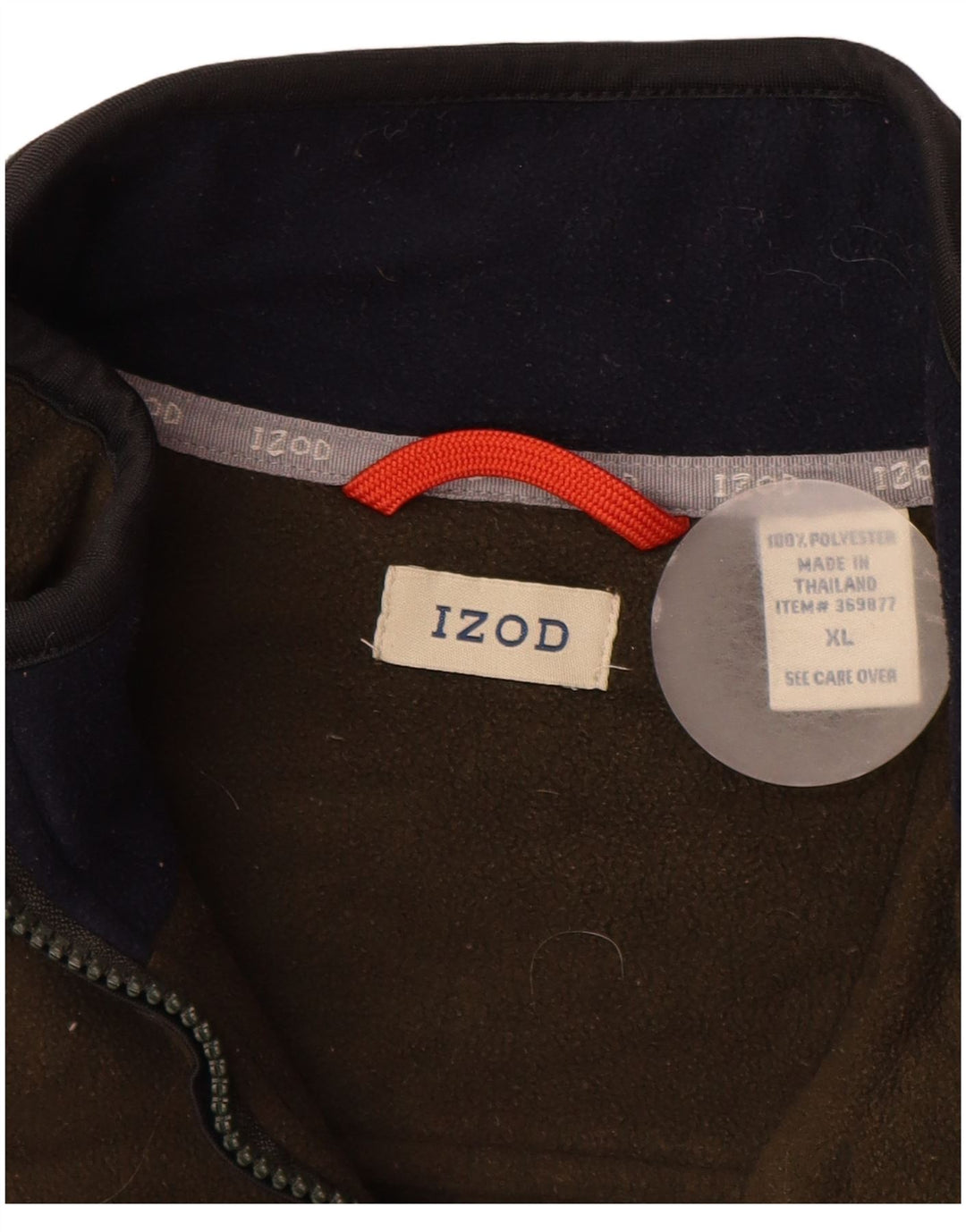 IZOD Ανδρικό φερμουάρ Fleece Jumper XL Χακί Πολυεστέρας