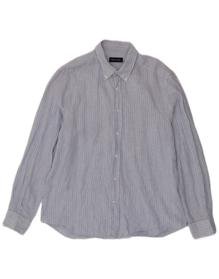 Ανδρικό πουκάμισο Massimo Dutti XL Blue Pinstripe