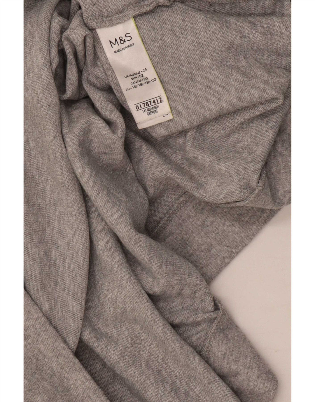 Marks & Spencer Γυναικείο πουλόβερ με λαιμό χελώνα UK 24 4XL Grey Polyester