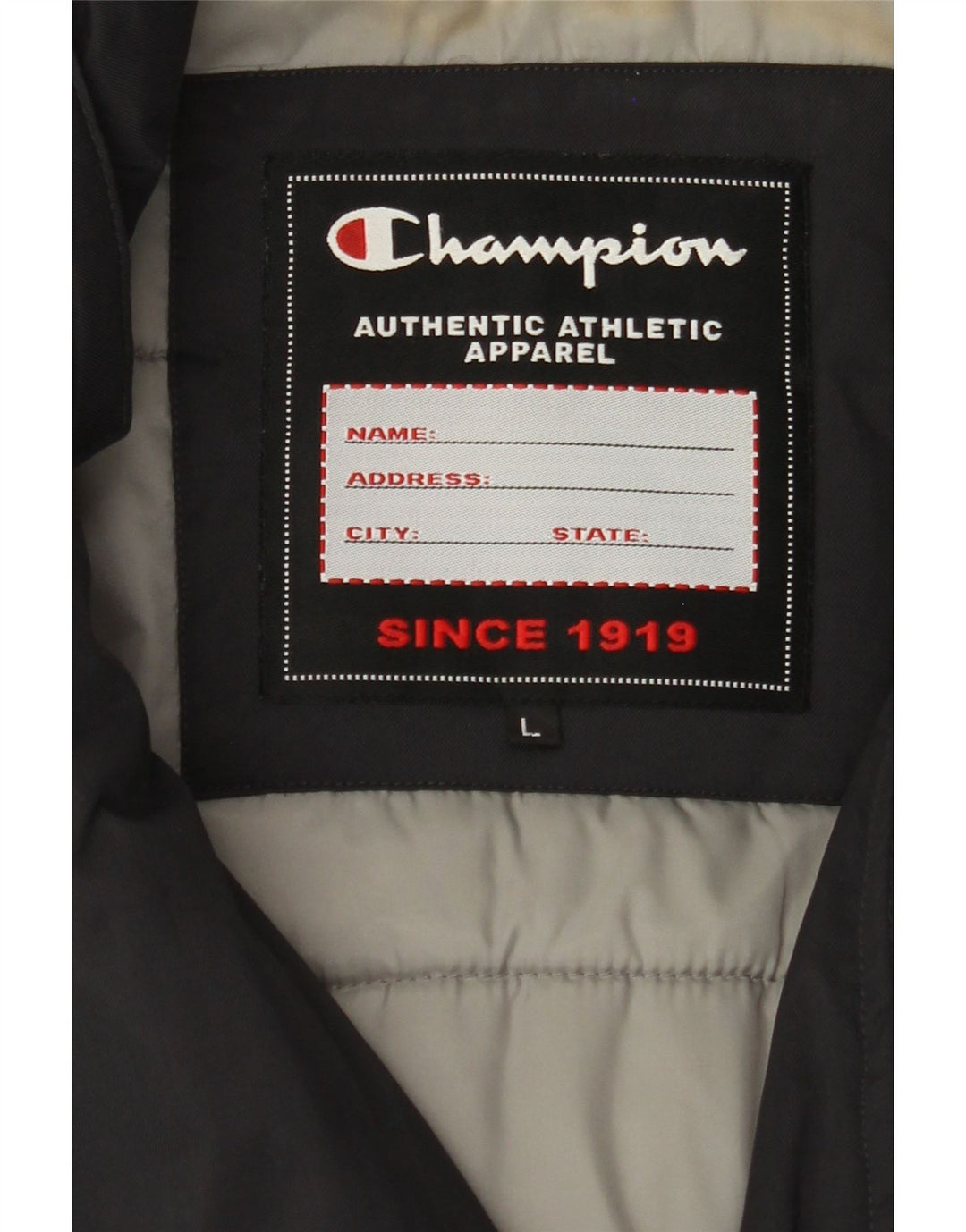 CHAMPION Ανδρικό μπουφάν με επένδυση UK 40 Large Black Polyamide