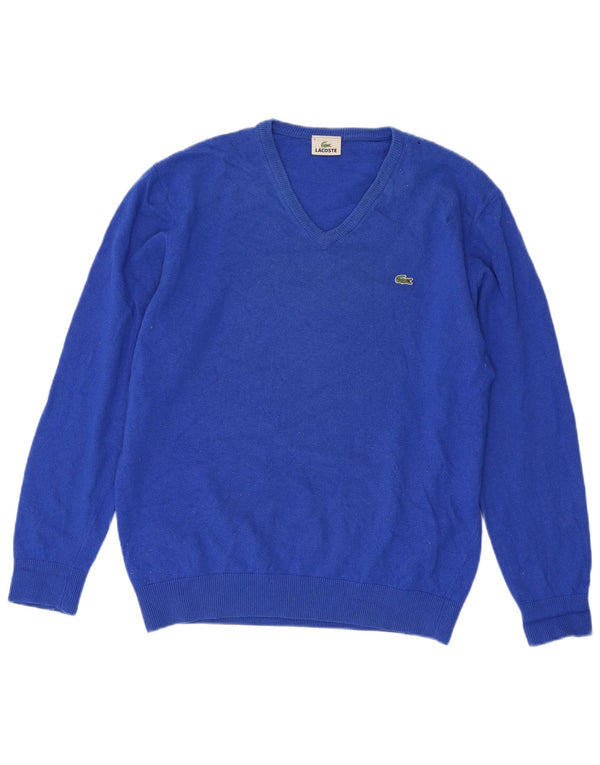 Ανδρικό πουλόβερ Lacoste με V λαιμόκοψη, μέγεθος 6 XL, παρθένο μαλλί