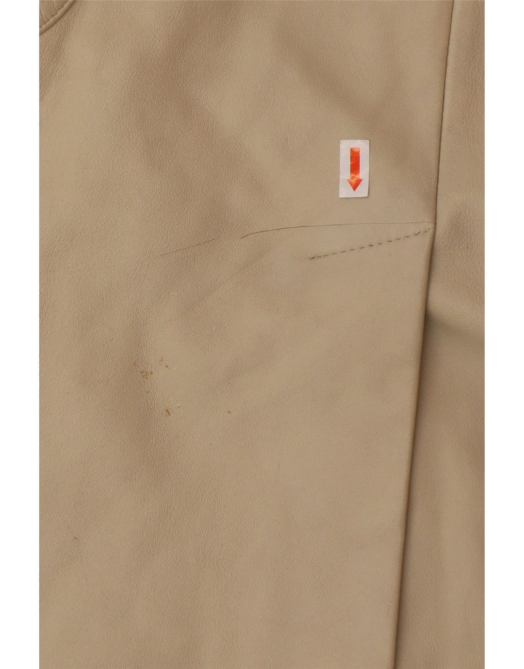 OLLY & CO Γυναικείο Δερμάτινο Παλτό UK 10 Small Beige Leather