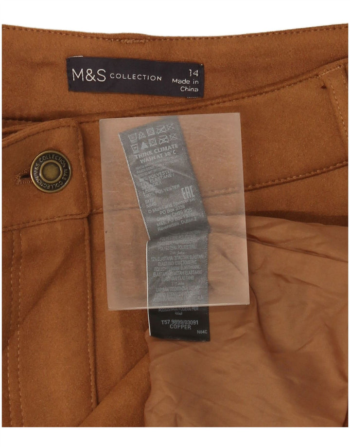 Marks & Spencer Γυναικεία Μίνι Φούστα UK 14 Μεγάλη W34 Μπεζ πολυεστέρας