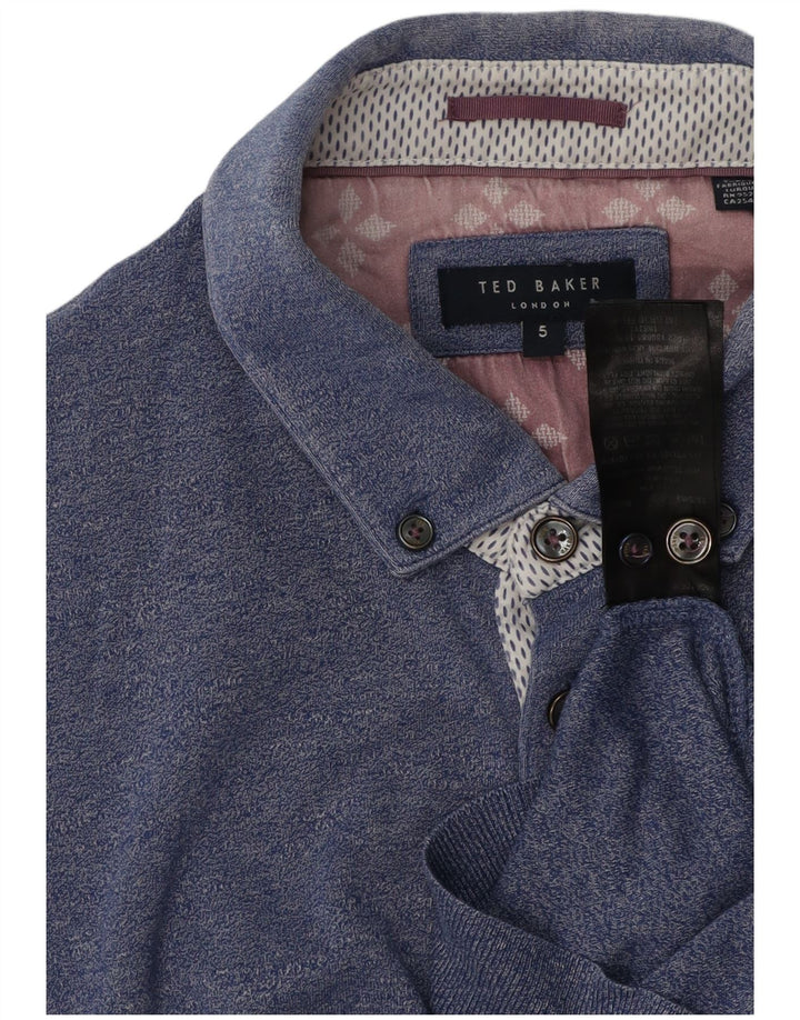 Ted Baker Ανδρικό μπλουζάκι πόλο νούμερο 5 XL Μπλε βαμβακερό