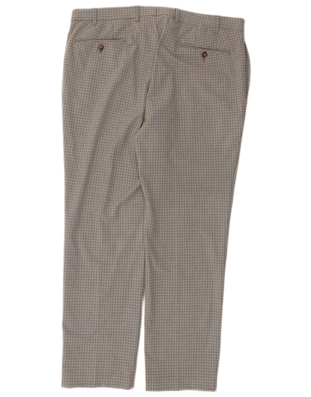 RALPH LAUREN Mens Straight Suit Trousers W38 L30  Grey Check Polyester