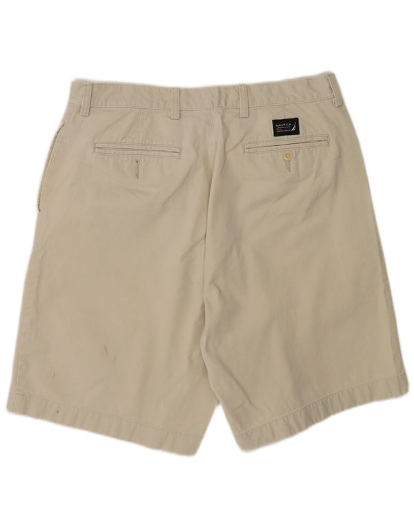 Nautica Mens Clipper Relaxed Fit Chino Shorts Large W34 Beige Cotton
