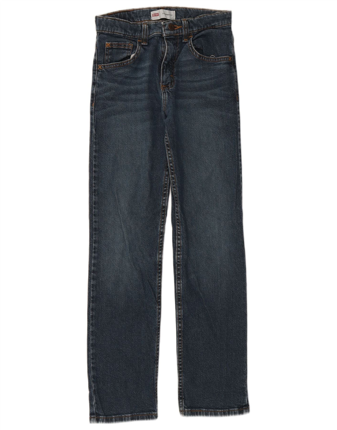 Wrangler Boys Straight Jeans 11-12 ετών W24 L28 Μπλε βαμβακερό