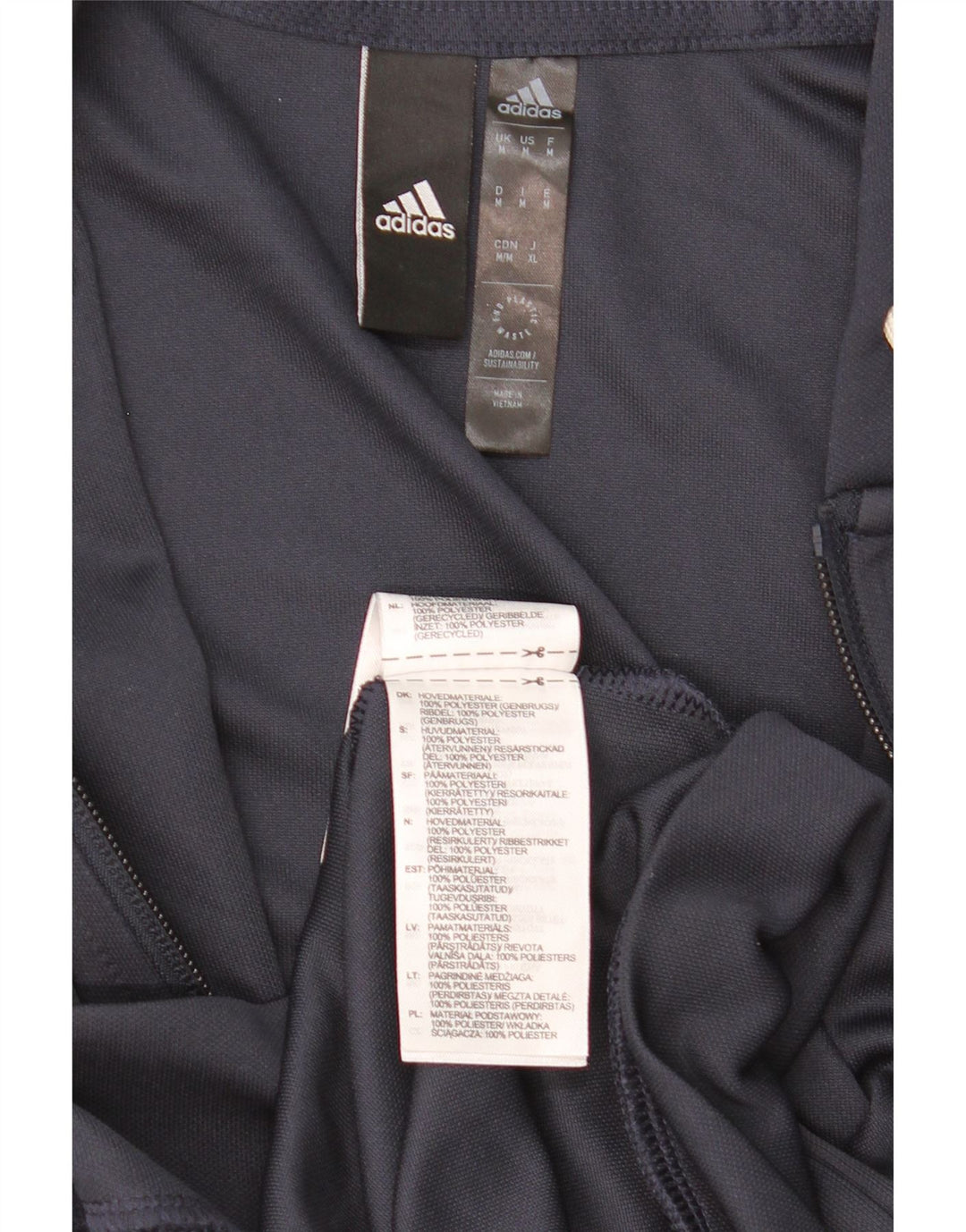 Ανδρικό πουλόβερ ADIDAS Aeroready με φερμουάρ με κουκούλα μεσαίου μπλε πολυεστέρα