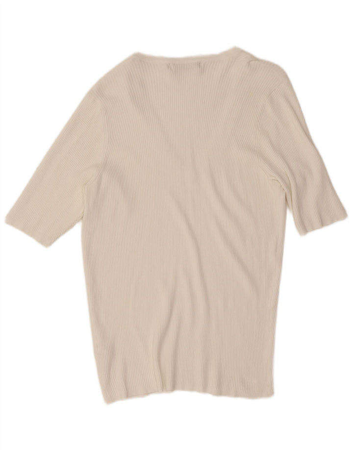 Marks & Spencer Γυναικείο T-Shirt Top UK 16 Large White Viscose