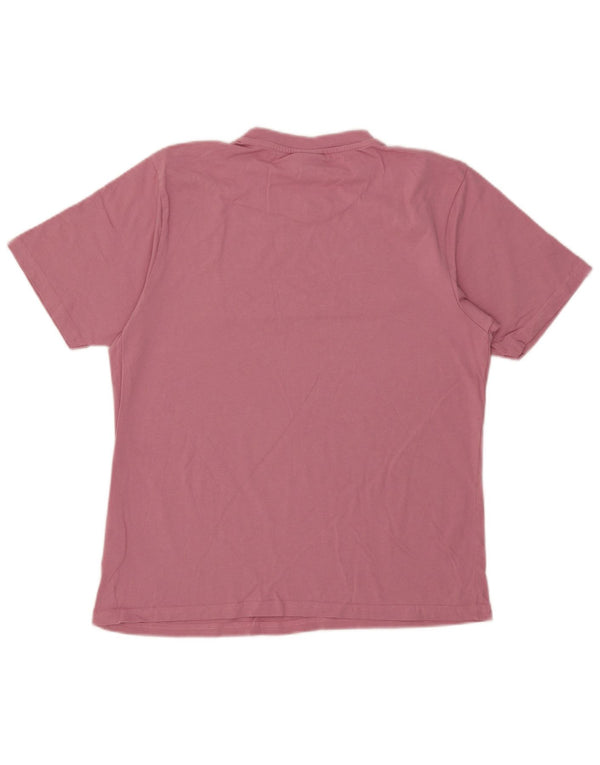Ellesse Γυναικείο γραφικό T-Shirt Top UK 16 μεγάλο ροζ βαμβακερό