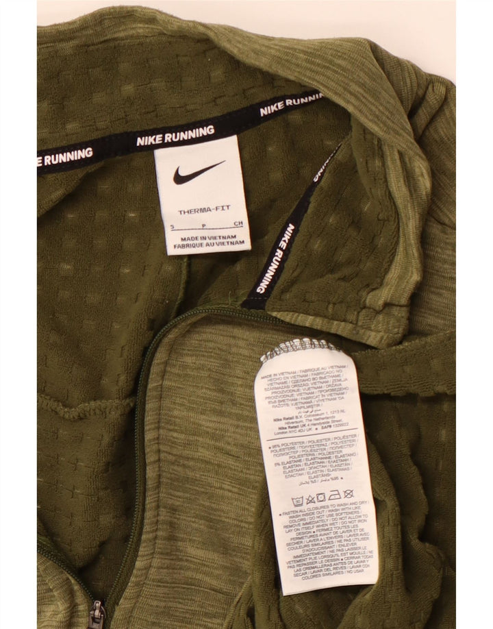 Ανδρική φόρμα πουλόβερ με φερμουάρ Therma-Fit NIKE Top Small Khaki Flecked