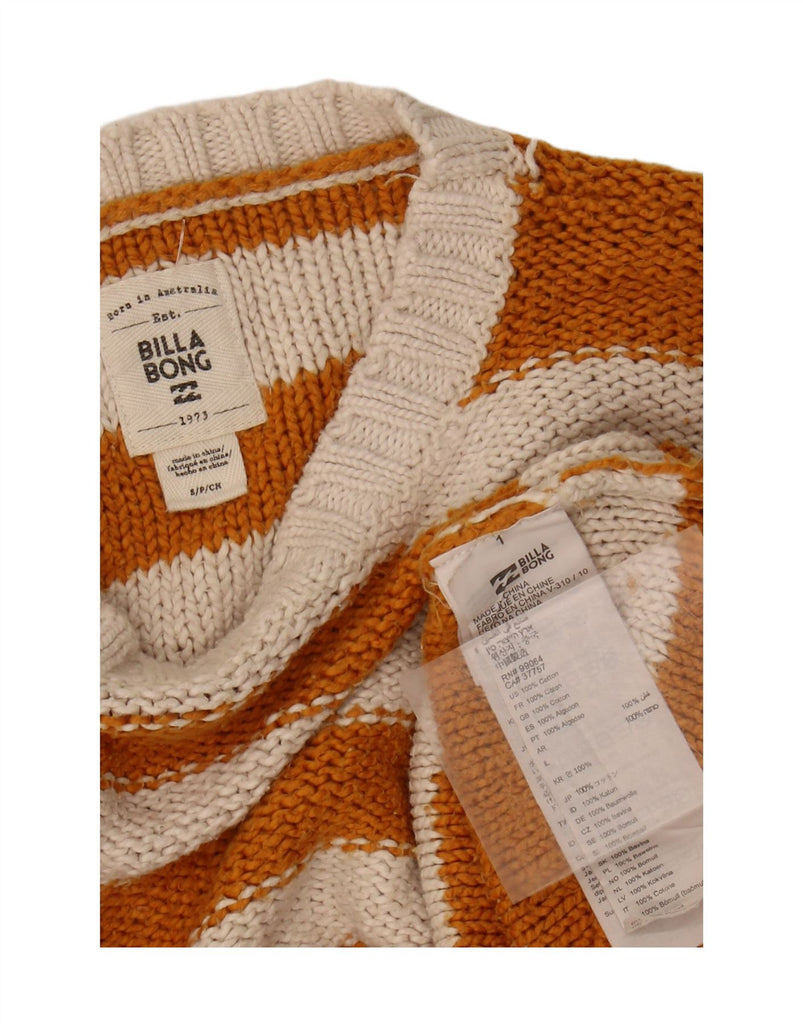 BILLABONG Womens Oversized Crew Neck Jumper Sweater UK 10 Small Orange Vintage Billabong and Second-Hand Billabong from Messina Hembry 