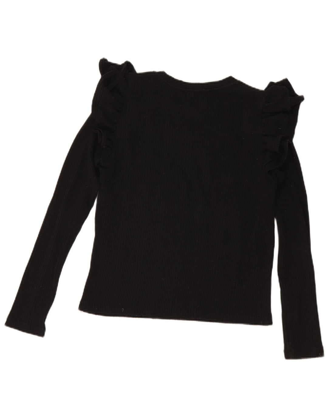 Zara Γυναικείο Crop Top Μακρυμάνικο UK 12 Medium Black
