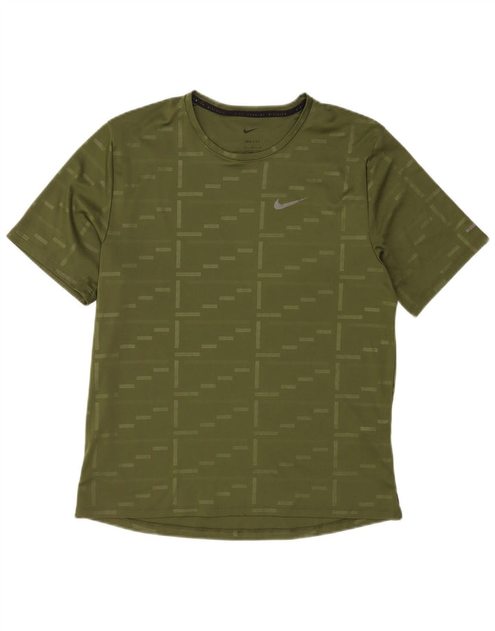 Ανδρικό μπλουζάκι Nike Dri Fit Top μεγάλο πράσινο γεωμετρικό πολυεστέρα