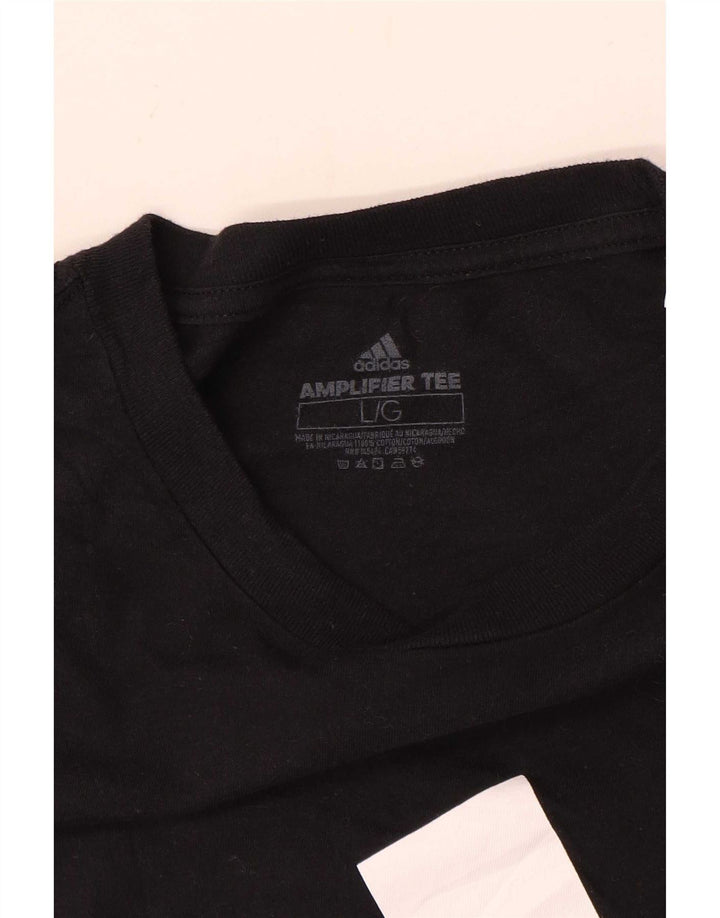 Ανδρικό γραφικό T-Shirt Adidas Top Large Μαύρο