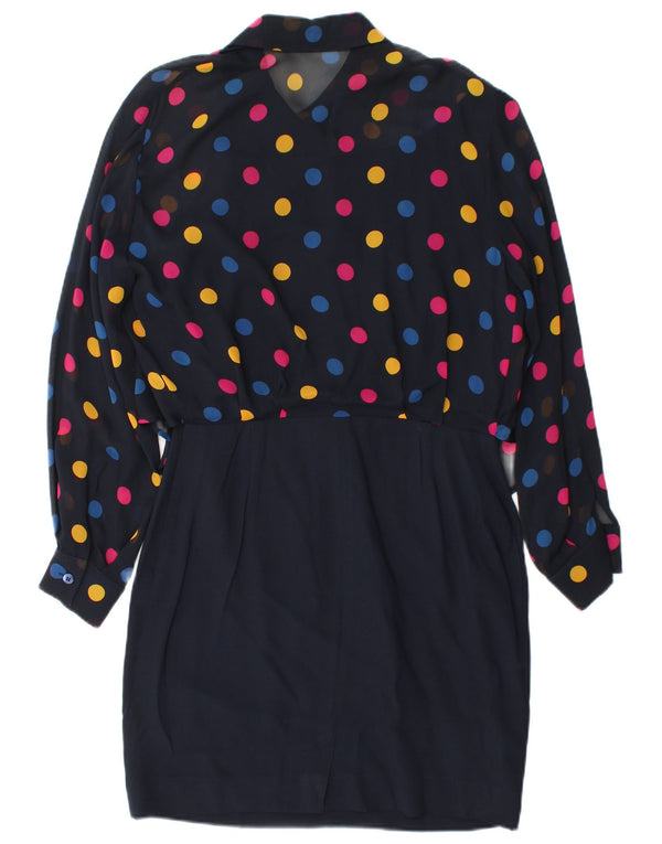 Γυναικείο φόρεμα με θήκη με γραβάτα Arezia UK 10 Small Navy Blue Spotted