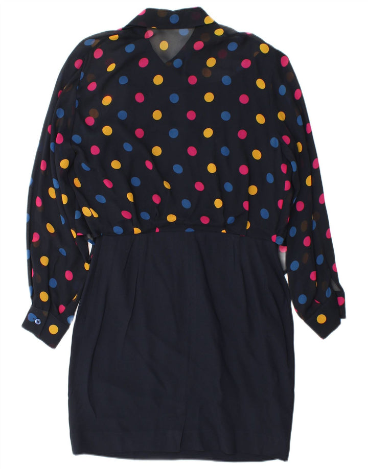 Γυναικείο φόρεμα με θήκη με γραβάτα Arezia UK 10 Small Navy Blue Spotted
