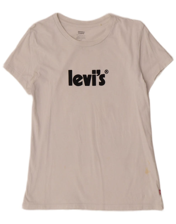 Γυναικείο γραφικό T-Shirt Levi's Top UK 10 Small White