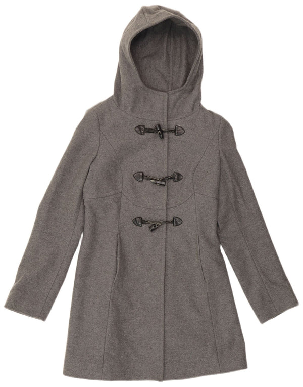 Benetton Γυναικείο παλτό Duffle με κουκούλα IT 40 Small Grey Wool