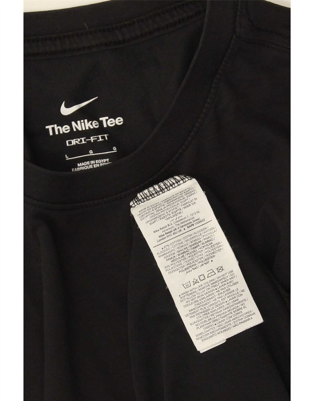 Ανδρικό μπλουζάκι Nike Dri Fit Μπλουζάκι μεγάλο μαύρο βαμβακερό