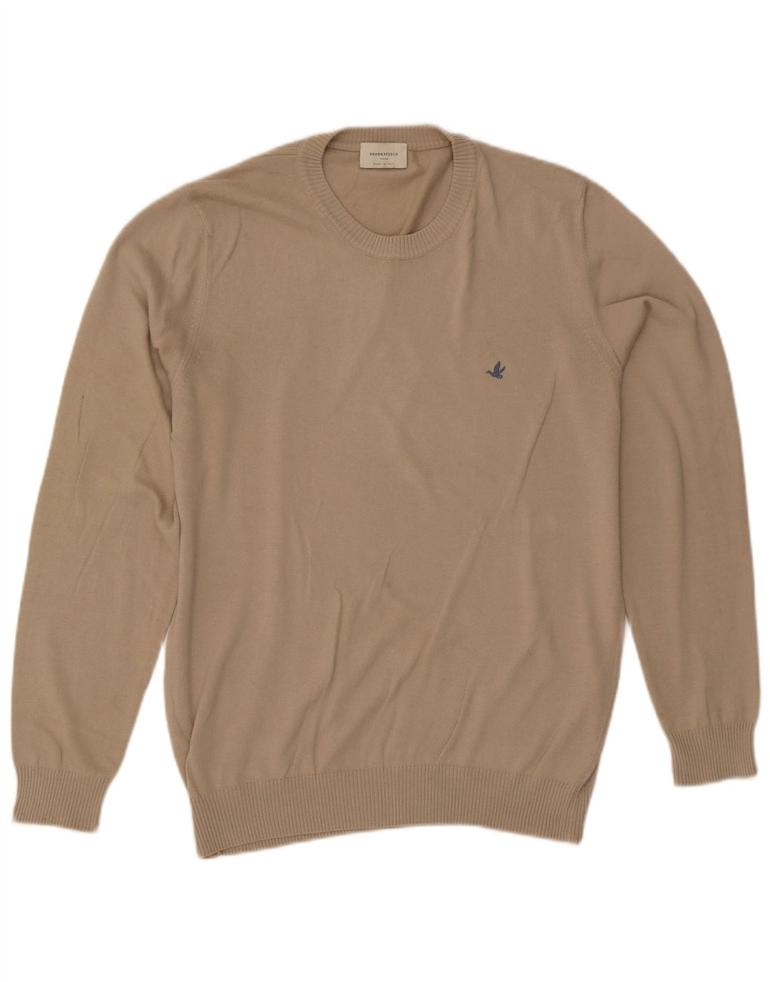 Ανδρικό πουλόβερ Brooksfield Crew Neck Jumper Medium Beige