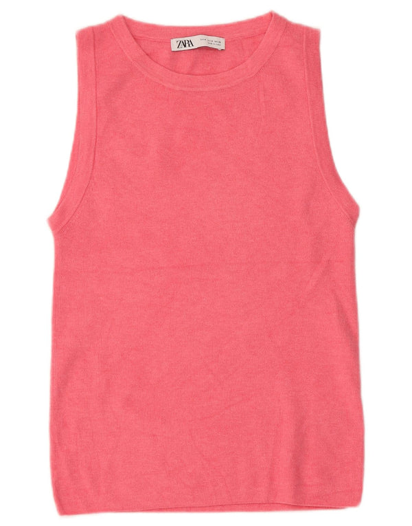 Zara Γυναικείο Γιλέκο Τοπ UK 12 Medium Pink Modal