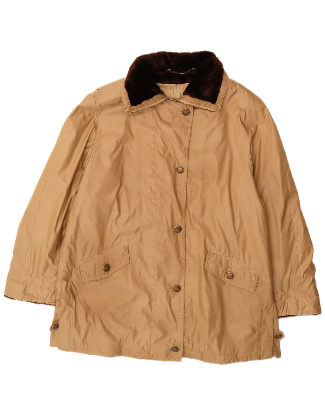 Delmod Γυναικείο παλτό αντιανεμικό μεγάλου μεγέθους UK 18 XL μπεζ πολυεστέρας