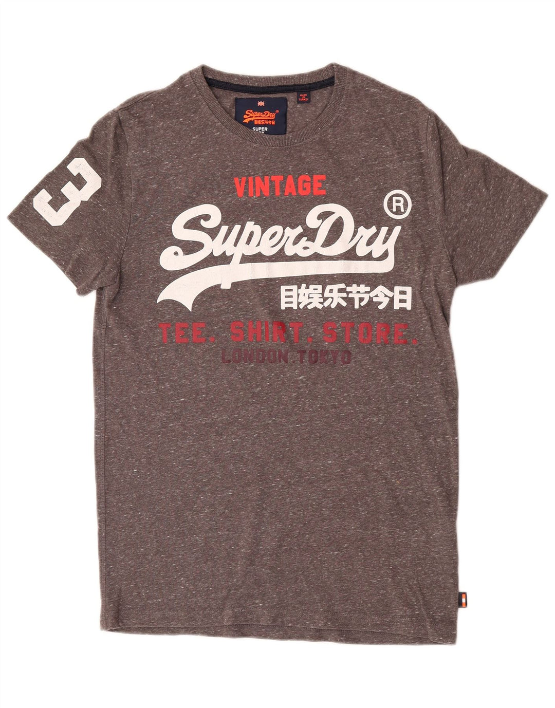 Ανδρικό γραφικό μπλουζάκι Superdry, Βαμβακερό, μεσαίο γκρι