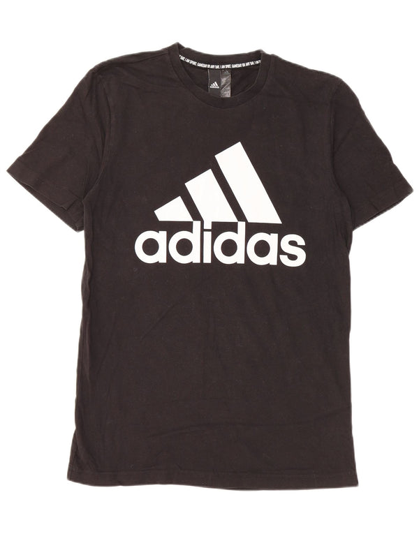 Ανδρικό γραφικό T-Shirt Adidas Top Μικρό μαύρο βαμβακερό