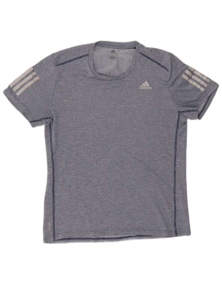 Adidas Ανδρικό T-Shirt Aeroready Top Medium Navy Blue ριγέ πολυεστέρας