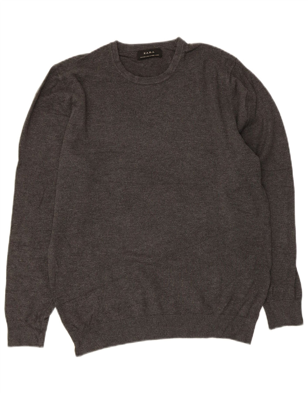 Zara Γυναικείο πουλόβερ με λαιμόκοψη UK 10 Small Grey