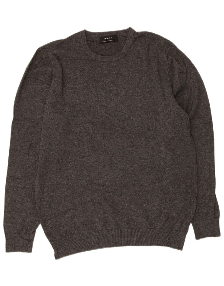 Zara Γυναικείο πουλόβερ με λαιμόκοψη UK 10 Small Grey