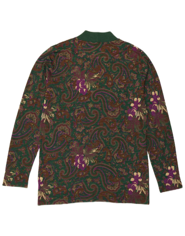 Andrea Mare γυναικείο πουλόβερ με λαιμό χελώνα UK 14 Medium Green Paisley
