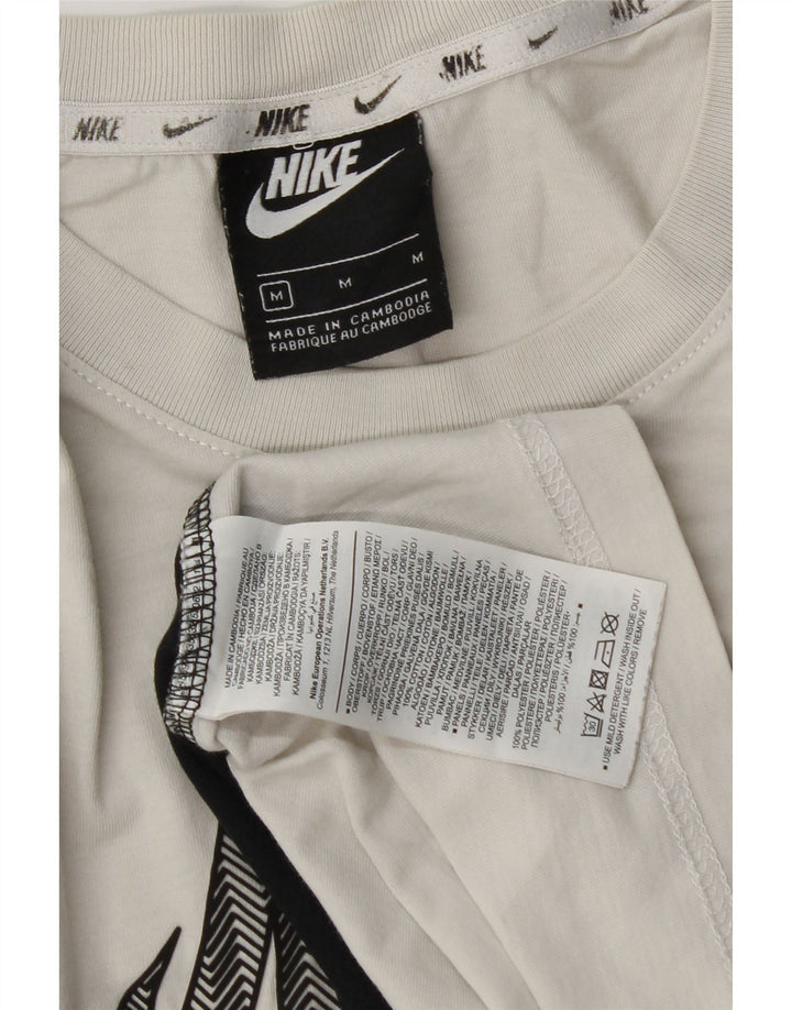 Ανδρικό γραφικό μπλουζάκι Nike, μεσαίο λευκό χρώμα, βαμβακερό