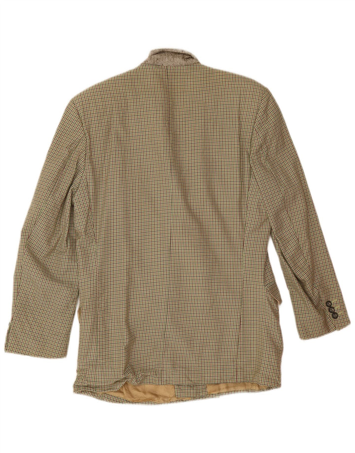 Pierre Laffitte Ανδρικό Longline Blazer Jacket UK 38 Medium Green Houndstooth
