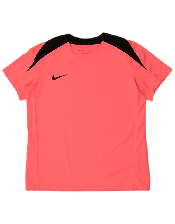 Ανδρικό μπλουζάκι Nike Dri Fit Top Large Pink Colourblock Πολυεστέρας