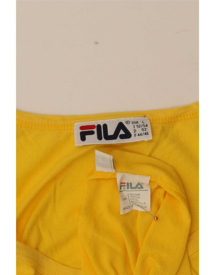 Ανδρικό γιλέκο Fila μεγάλο κίτρινο βαμβακερό