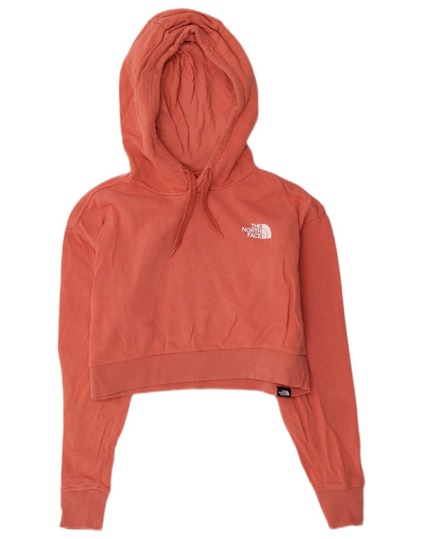 The North Face Womens Crop Oversized Hoodie Jumper UK 10 Small Pink Cotton
