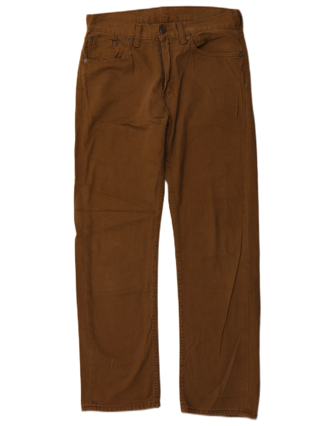 LEVI'S Mens 505 Straight Casual Παντελόνι W29 L30 Καφέ Βαμβακερό