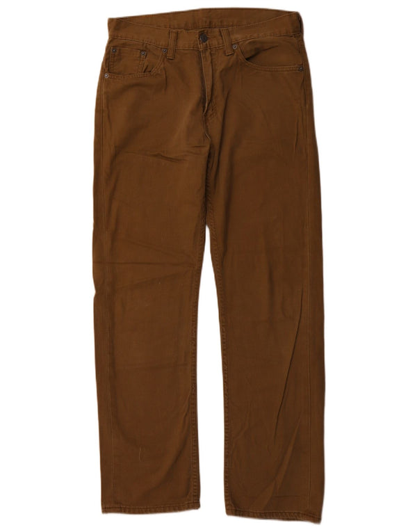 LEVI'S Mens 505 Straight Casual Παντελόνι W29 L30 Καφέ Βαμβακερό