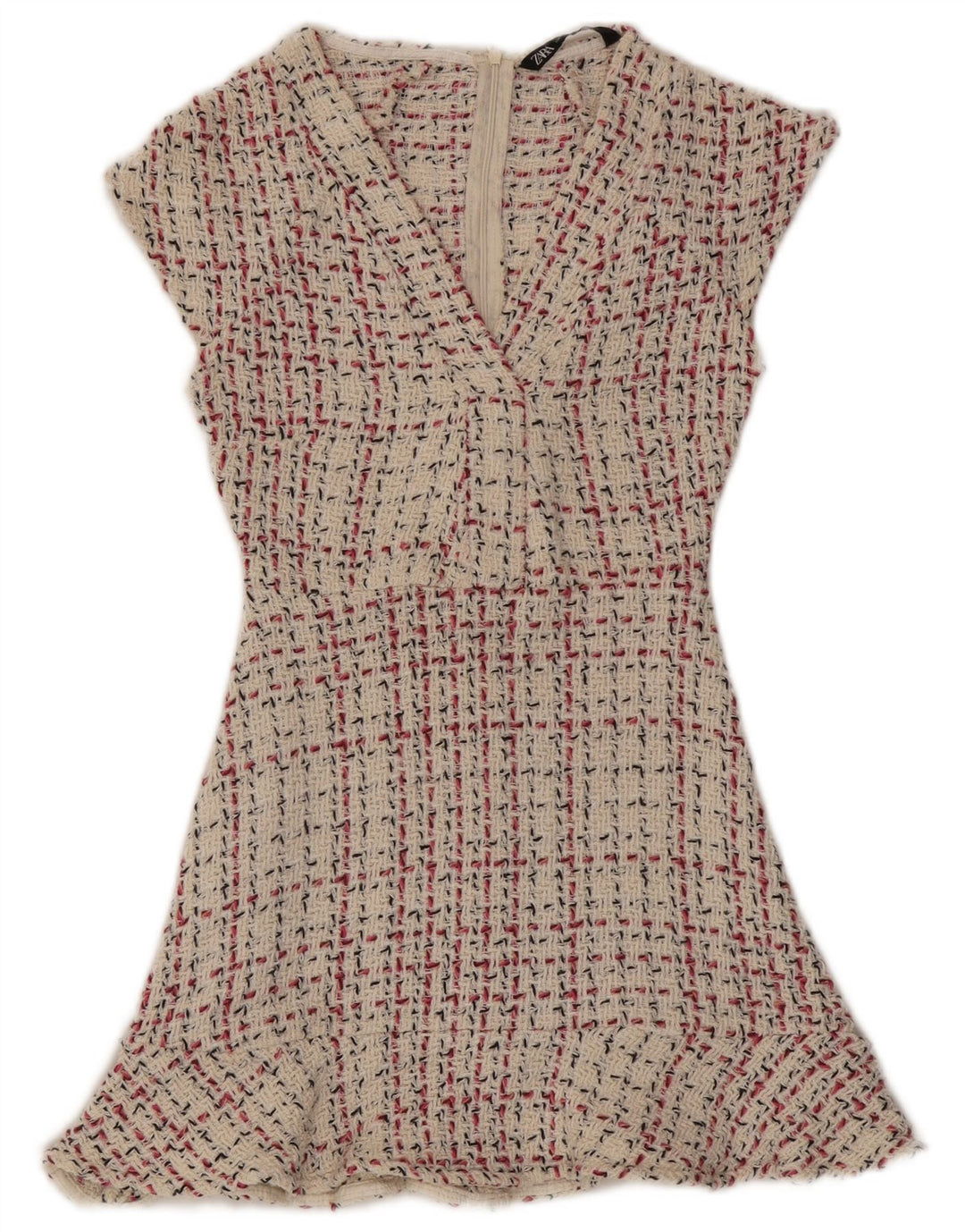 Zara Γυναικείο φόρεμα A-Line UK 8 Small Beige Check