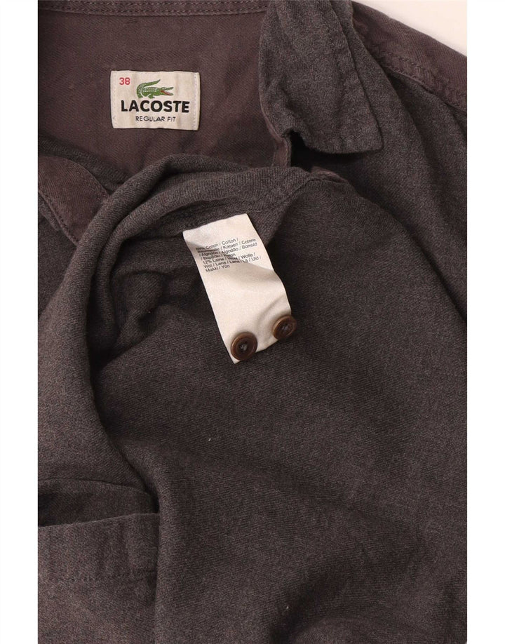 Ανδρικό πουκάμισο Lacoste μέγεθος 38 Small γκρι βαμβακερό