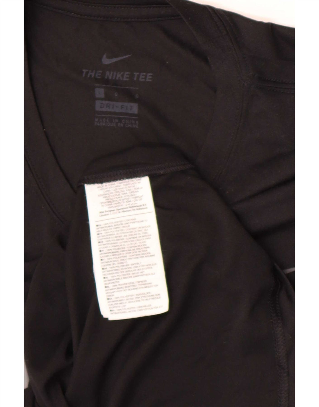 Ανδρικό γραφικό μπλουζάκι Nike Dri Fit, μαύρο πολυεστέρα
