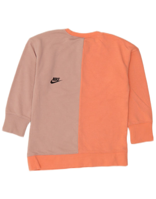 Γραφικό φούτερ Nike Girls Jumper 6-7 ετών XS Pink Colourblock Cotton
